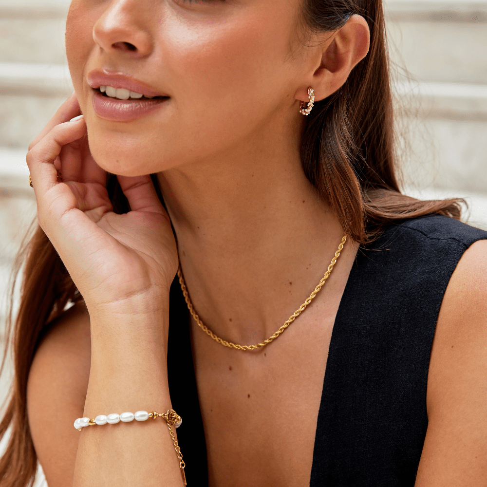 Calla Gold - Wodoodporny Naszyjnik z Twisted Chain