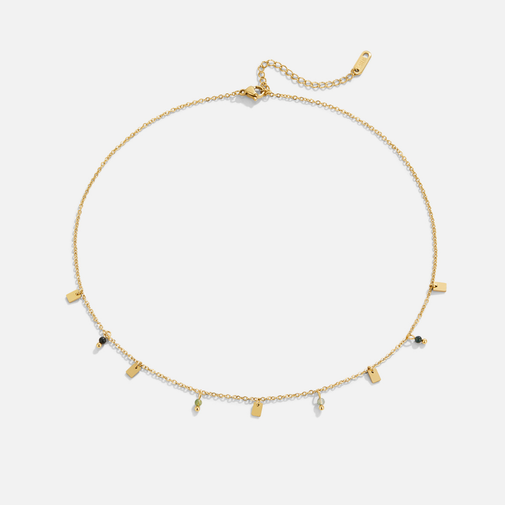 Naszyjnik Tara Gold Square Droplet - Wodoodporny Naszyjnik
