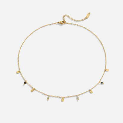 Naszyjnik Tara Gold Square Droplet - Wodoodporny Naszyjnik