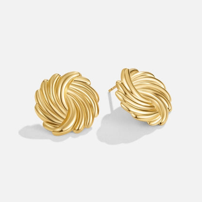 Kolczyki Spiralne z 18K Złota - Wodoodporne Kolczyki