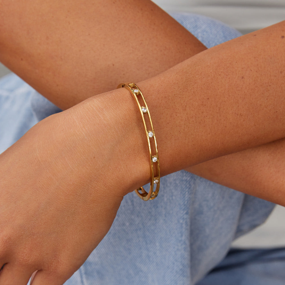 Sofia Kryształowa i Złota Bransoletka - Wodoodporna Bransoletka