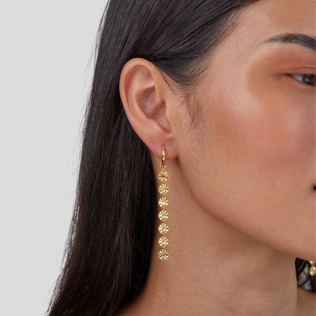 Kolczyki Amari - Wodoodporne Kolczyki 18K Gold Disc