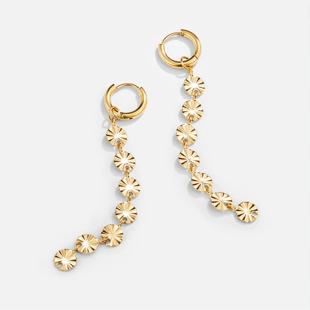 Kolczyki Amari - Wodoodporne Kolczyki 18K Gold Disc
