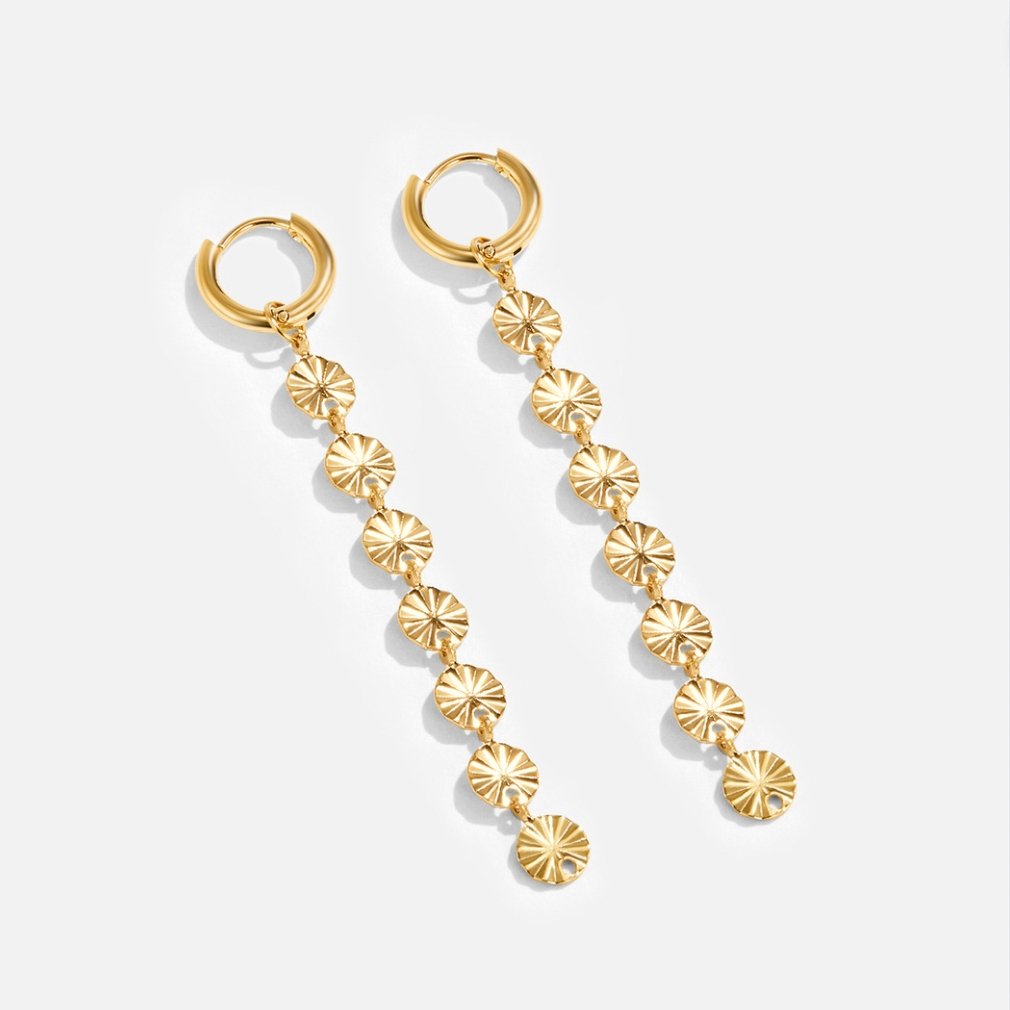 Kolczyki Amari - Wodoodporne Kolczyki 18K Gold Disc