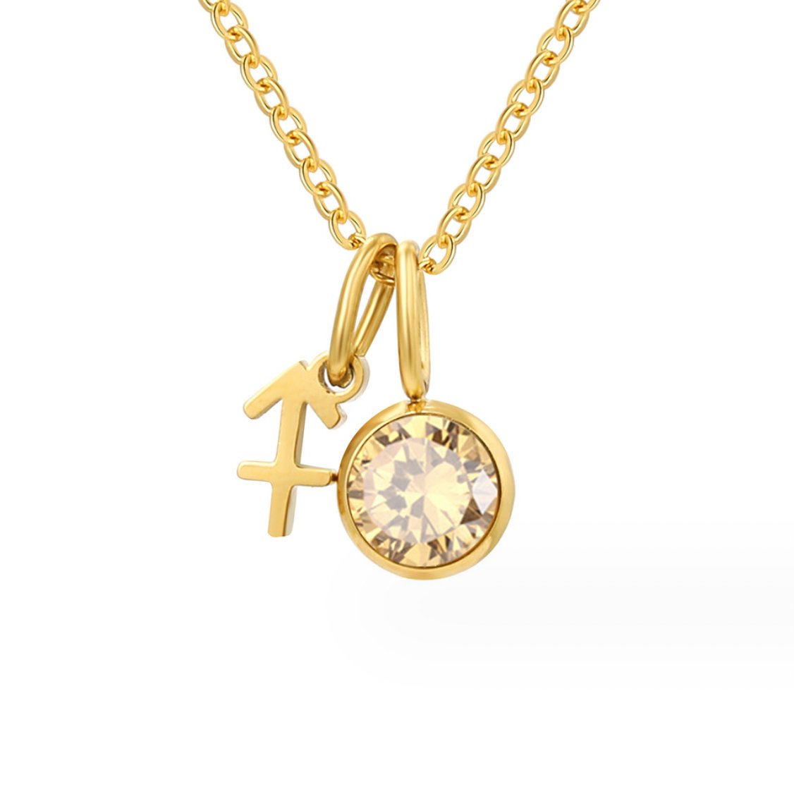 Naszyjnik z Kamieniem Urodzinowym Astria Zodiak - Wodoodporny Naszyjnik