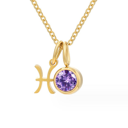 Naszyjnik z Kamieniem Urodzinowym Astria Zodiak - Wodoodporny Naszyjnik