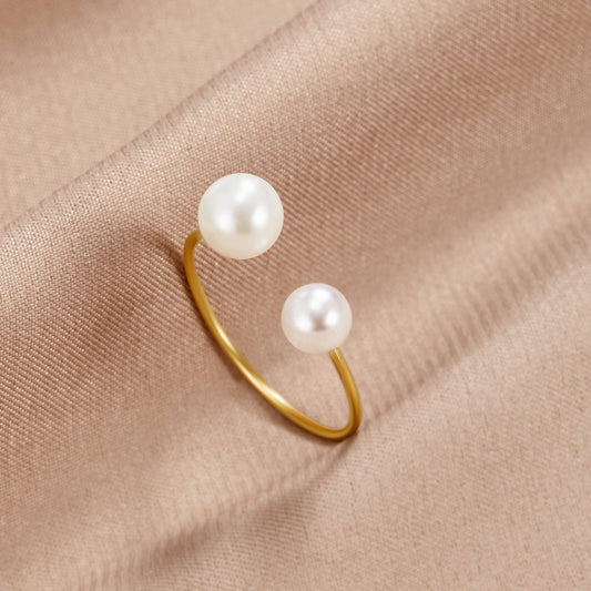Durya Double Pearl Wrap - Oszałamiający Pierścionek