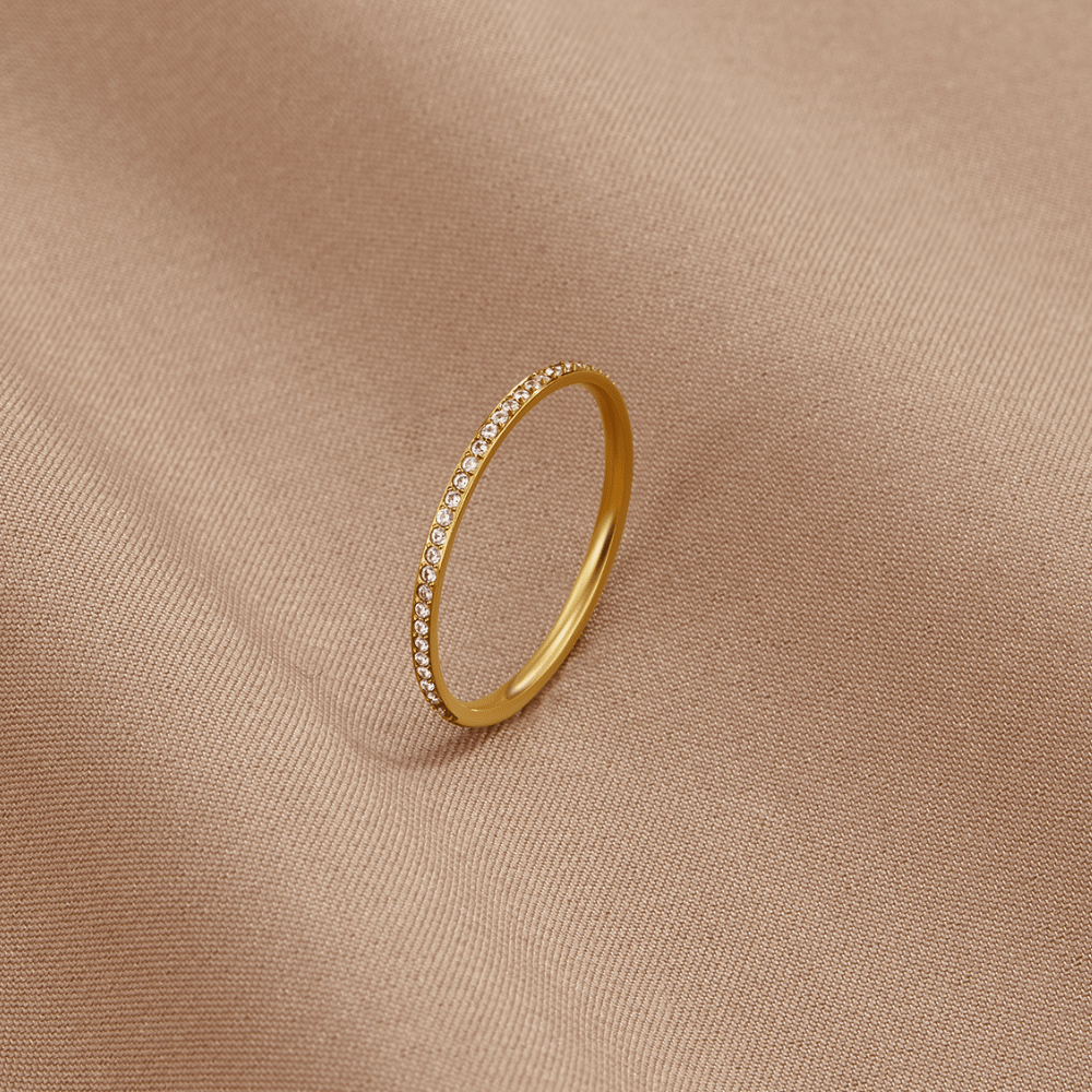 Pierścionek Kryształowy 18K Eternity - Wodoodporny Pierścionek