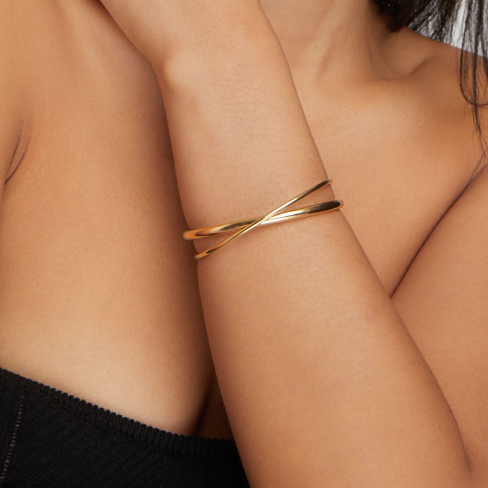 Bransoletka Eva Gold Twist - Wodoodporna Bransoletka