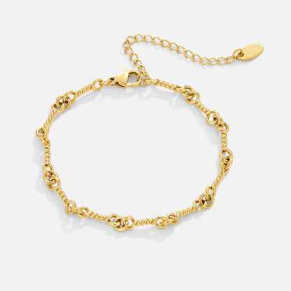 Bransoletka Figaro Gold Knot Chain - Wodoodporna Bransoletka