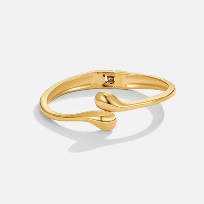 Złoty Bangle w Kształcie Łzy - Wodoodporny Bangle