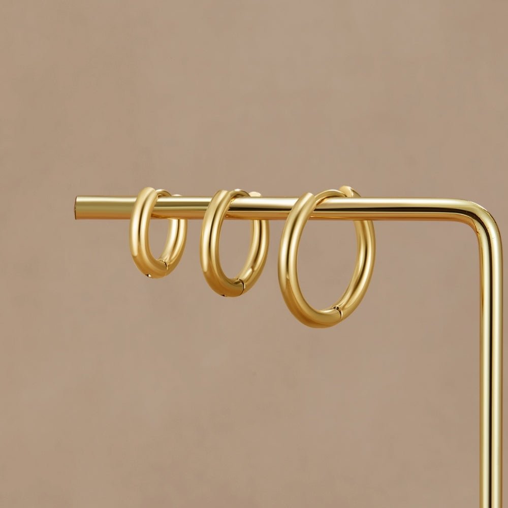 Zestaw Mini Kolczyków Gold Trio - Wodoodporne Kolczyki
