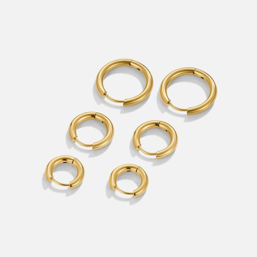 Zestaw Mini Kolczyków Gold Trio - Wodoodporne Kolczyki