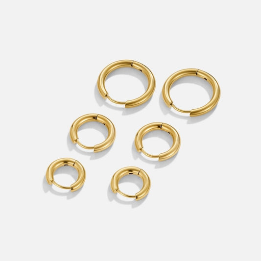 Zestaw Mini Kolczyków Gold Trio - Wodoodporne Kolczyki