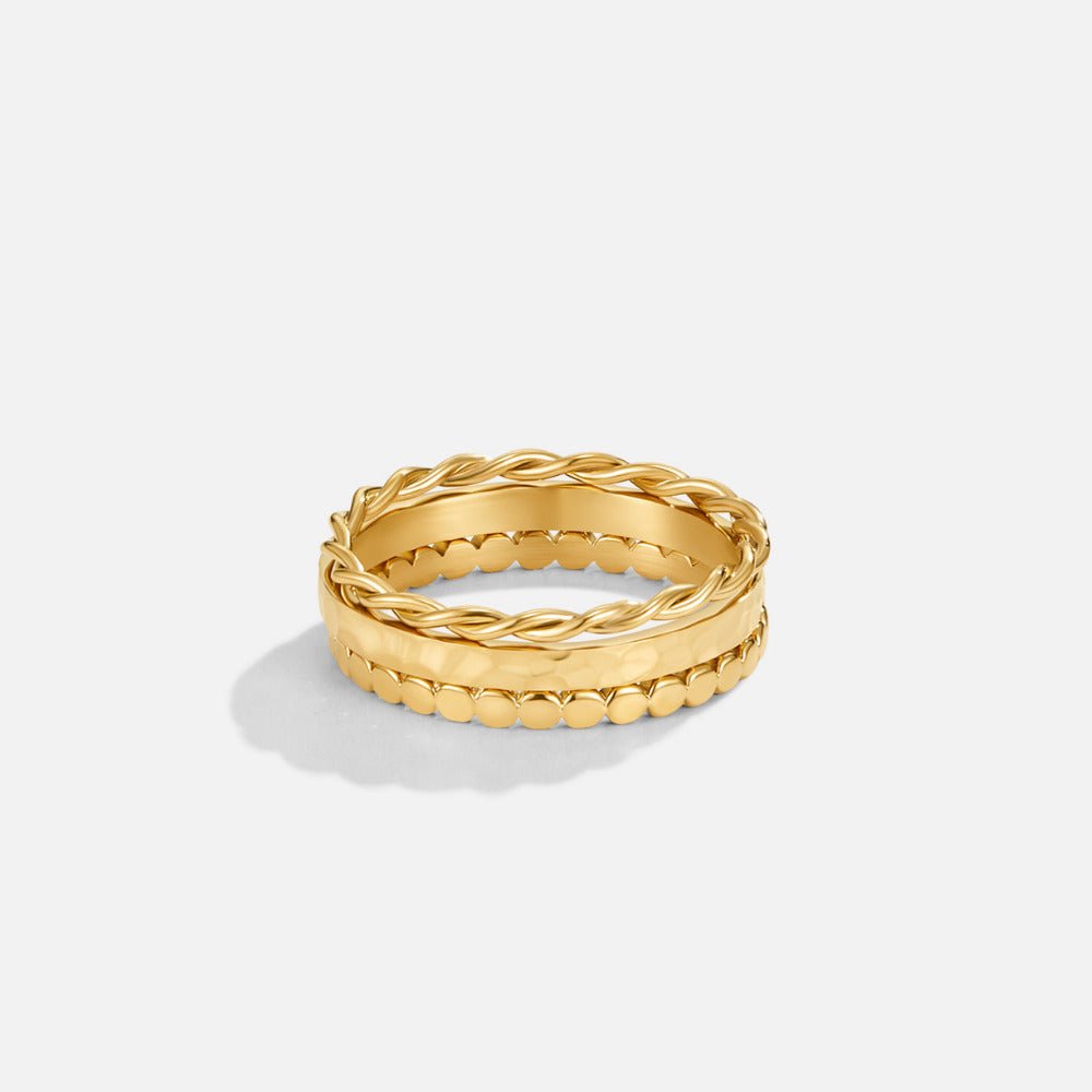Hella Gold Stacked - Wodoodporny Pierścionek