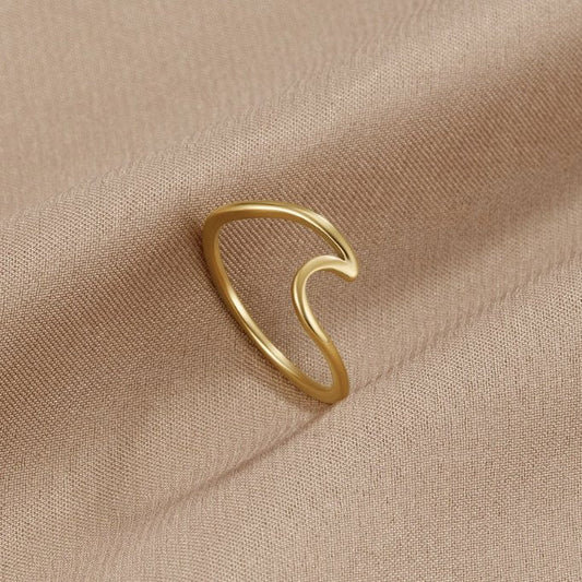 Imari Gold Wave - Wodoodporny Pierścionek
