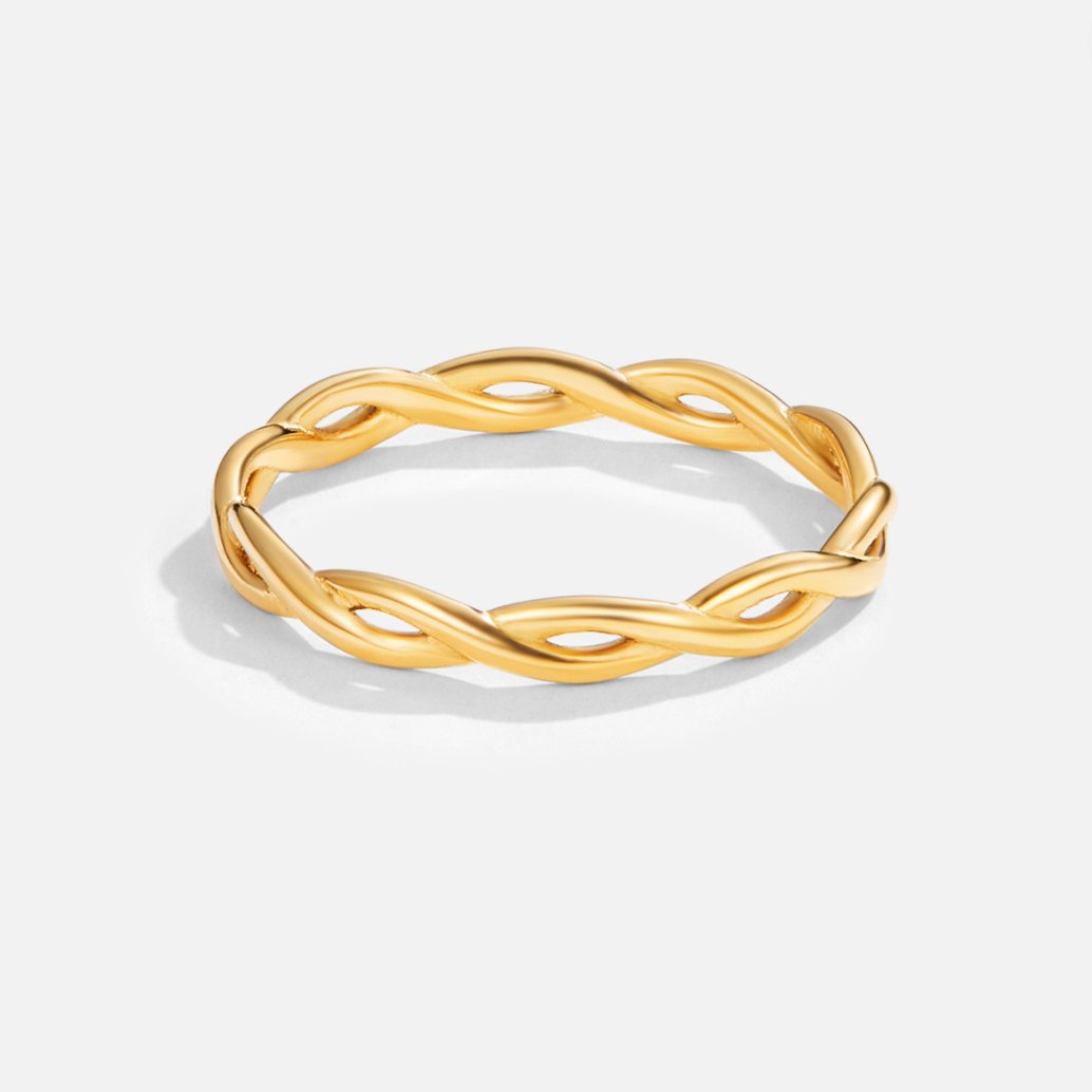 Infinity 18K Złoty Pierścień Skręcony - Wodoodporny