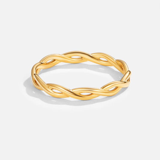 Infinity 18K Złoty Pierścień Skręcony - Wodoodporny