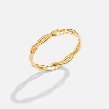 Infinity 18K Złoty Pierścień Skręcony - Wodoodporny