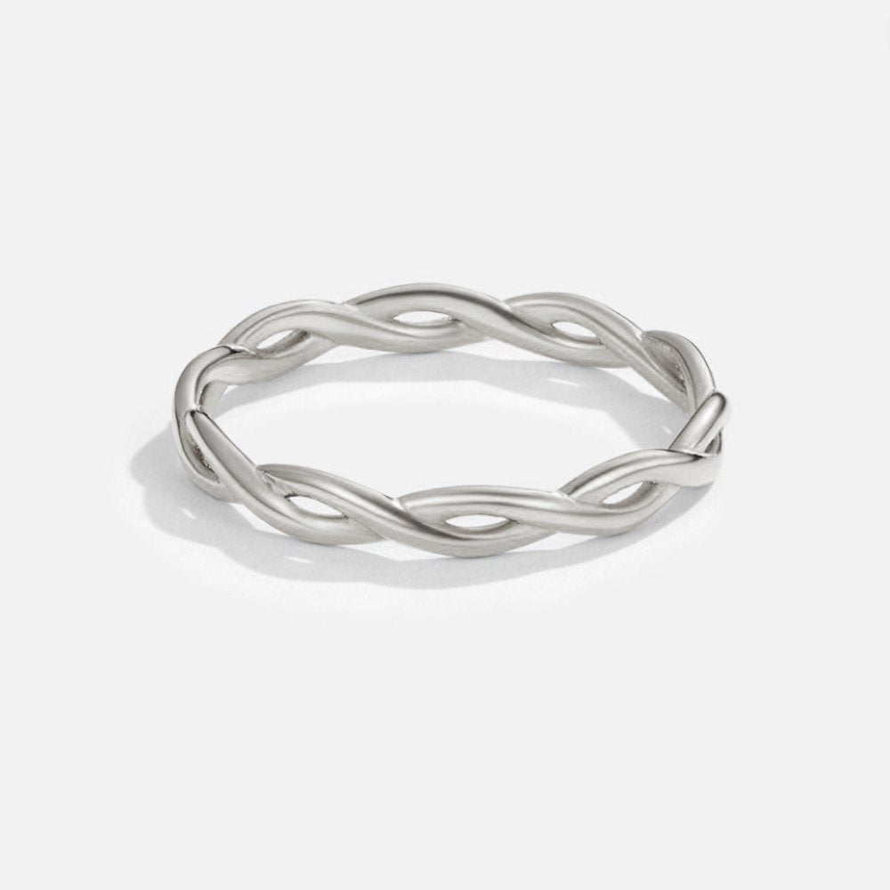 Infinity 18K Srebrny Pierścionek Twist - Wodoodporny