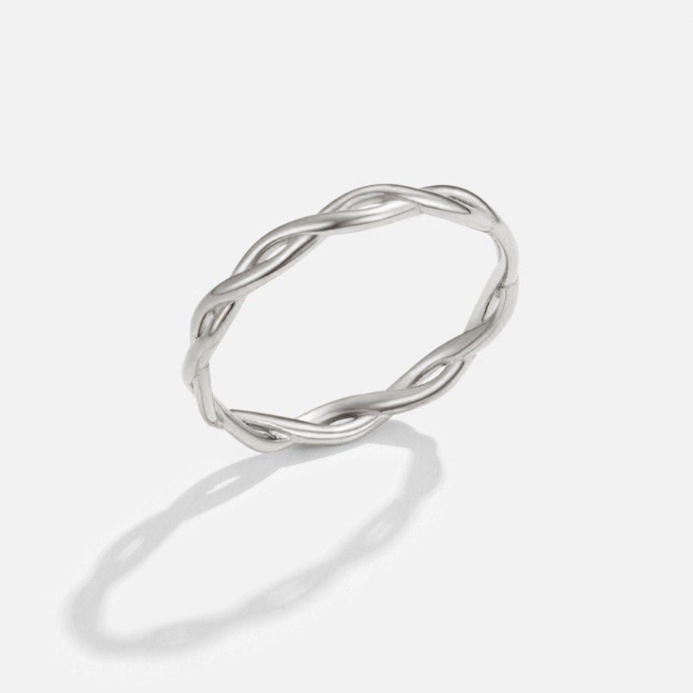 Infinity 18K Srebrny Pierścionek Twist - Wodoodporny