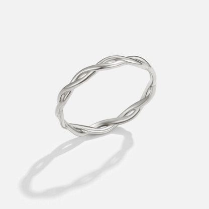 Infinity 18K Srebrny Pierścionek Twist - Wodoodporny