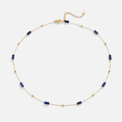 Naszyjnik z koralików lapis lazuli - wodoodporny biżuteria