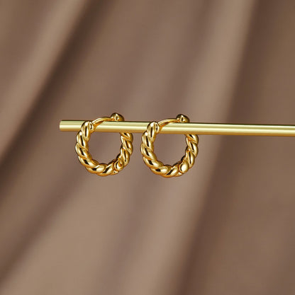 Kolczyki Layla Gold Twist - Wodoodporne Kolczyki