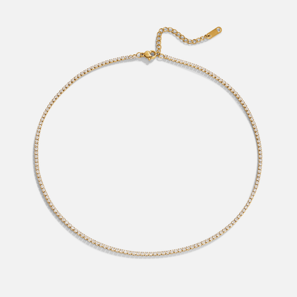 Naszyjnik Cordelia Gold Crystal - Wodoodporny Kryształ