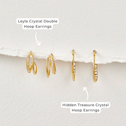 Leyla Crystal Double Hoop - Eleganckie Kolczyki