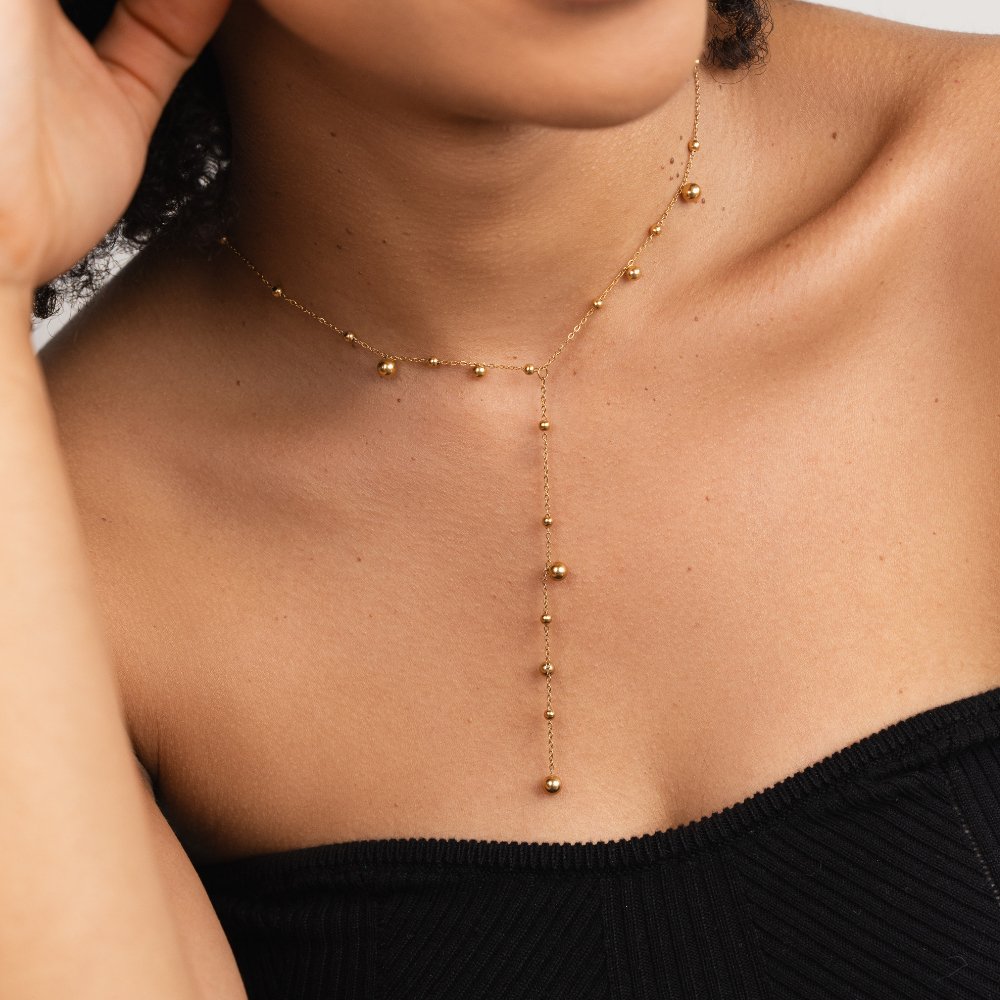 Naszyjnik z Frędzlami Lovi Gold Beads - Wodoodporny Naszyjnik