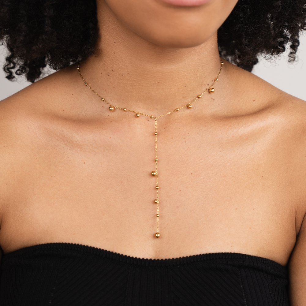 Naszyjnik z Frędzlami Lovi Gold Beads - Wodoodporny Naszyjnik