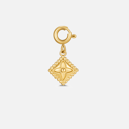 Szczęśliwy Złoty Liść Koniczyny Charm - Wodoodporny Charm