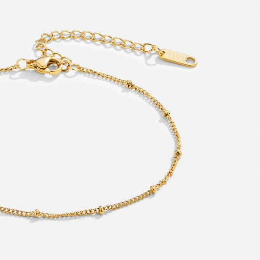 Mira Beaded Gold Anklet - Wodoodporna Bransoletka na Kostkę