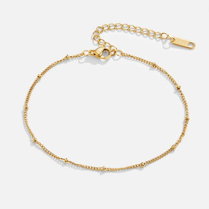 Mira Beaded Gold Anklet - Wodoodporna Bransoletka na Kostkę