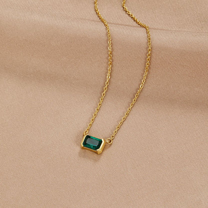 Naszyjnik Monica Green Emerald - Wodoodporny Naszyjnik
