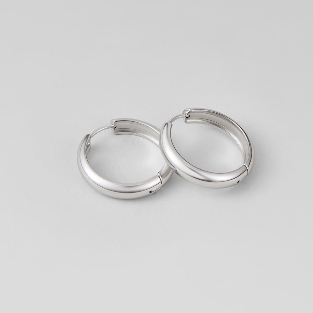Kolczyki Nona Classic Silver Hoop - Wodoodporne Kolczyki