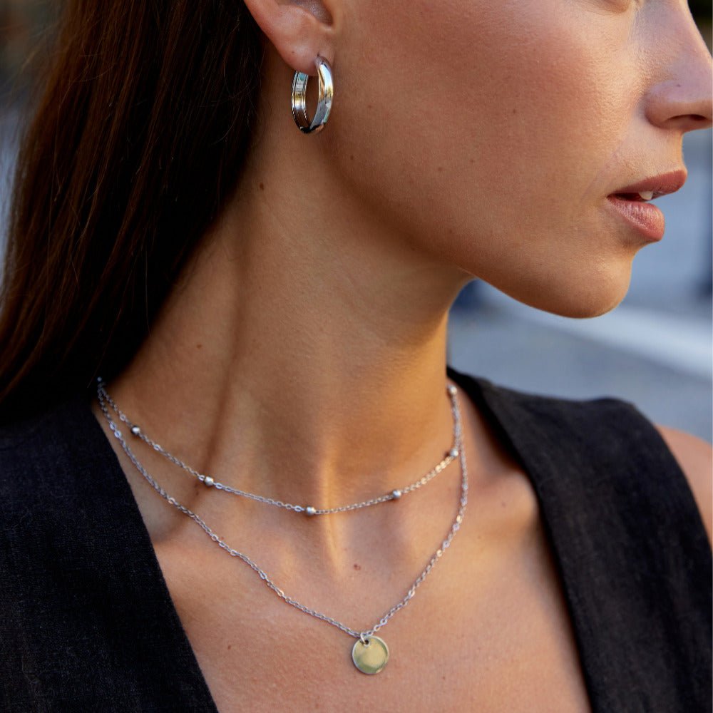 Kolczyki Nona Classic Silver Hoop - Wodoodporne Kolczyki