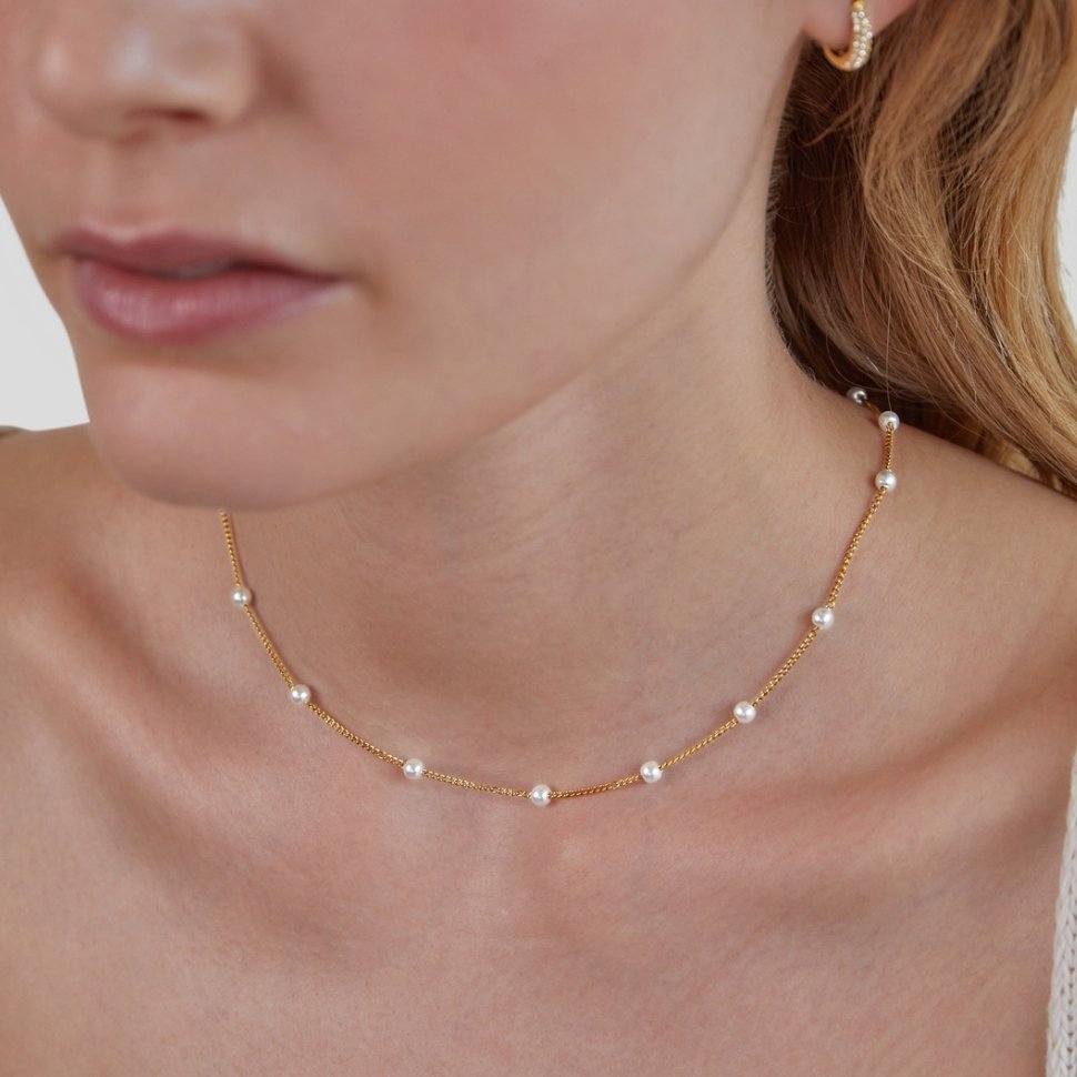 Naszyjnik Nura Pearl - Wodoodporny Naszyjnik z 18K Złota