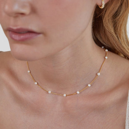 Naszyjnik Nura Pearl - Wodoodporny Naszyjnik z 18K Złota