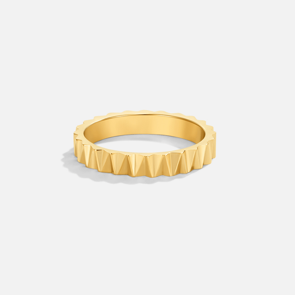 Pierścionek Geometric Gold Reene - Wodoodporny Pierścionek