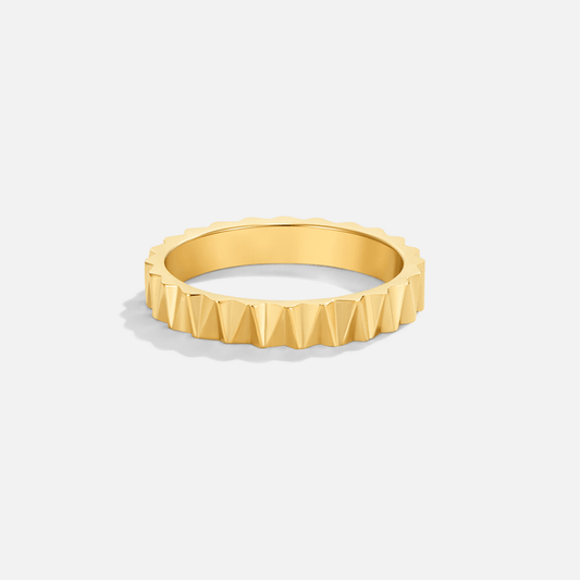 Pierścionek Geometric Gold Reene - Wodoodporny Pierścionek