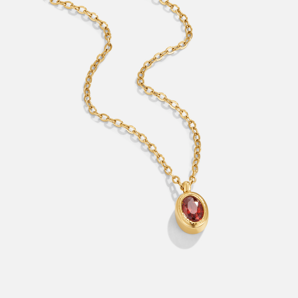Naszyjnik z Kryształem Ruby Red - Wodoodporny Biżuteria
