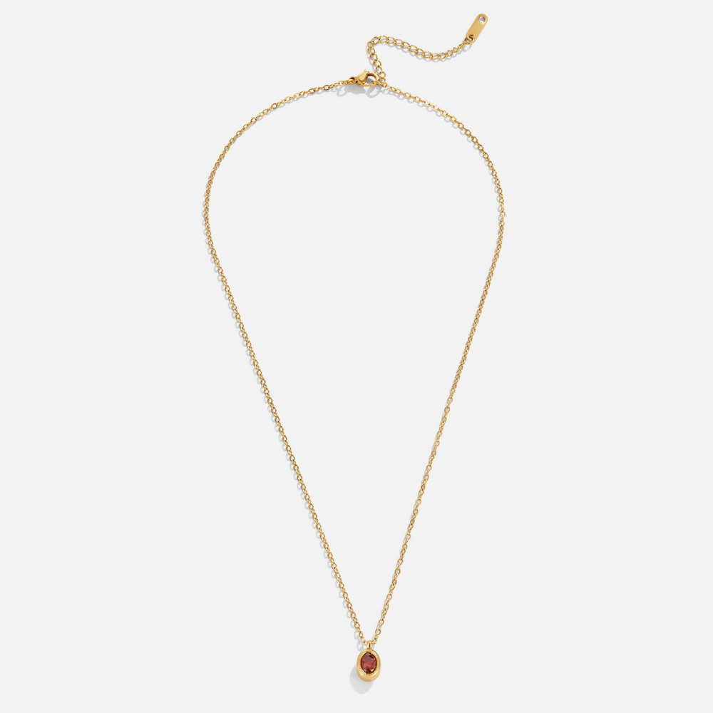 Naszyjnik z Kryształem Ruby Red - Wodoodporny Biżuteria