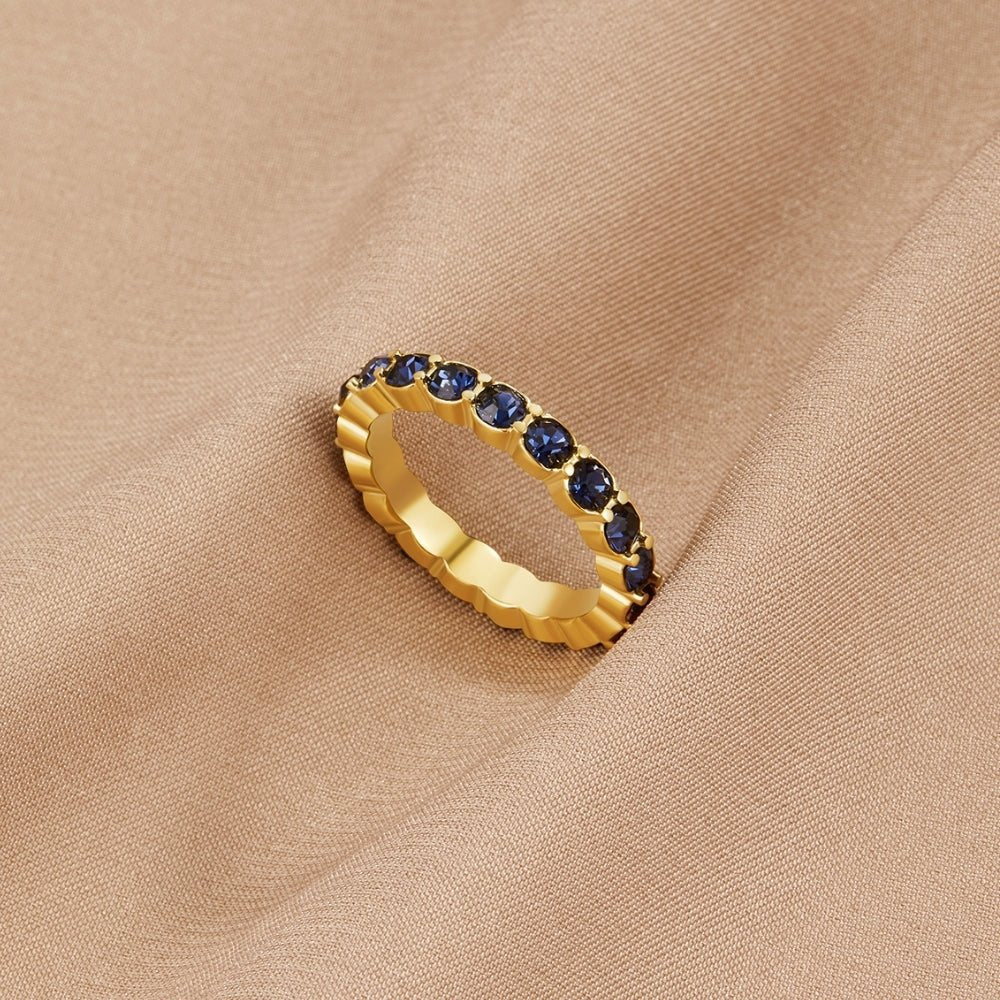 Sapphire Beauty 18k - Wodoodporny Kryształowy Pierścionek