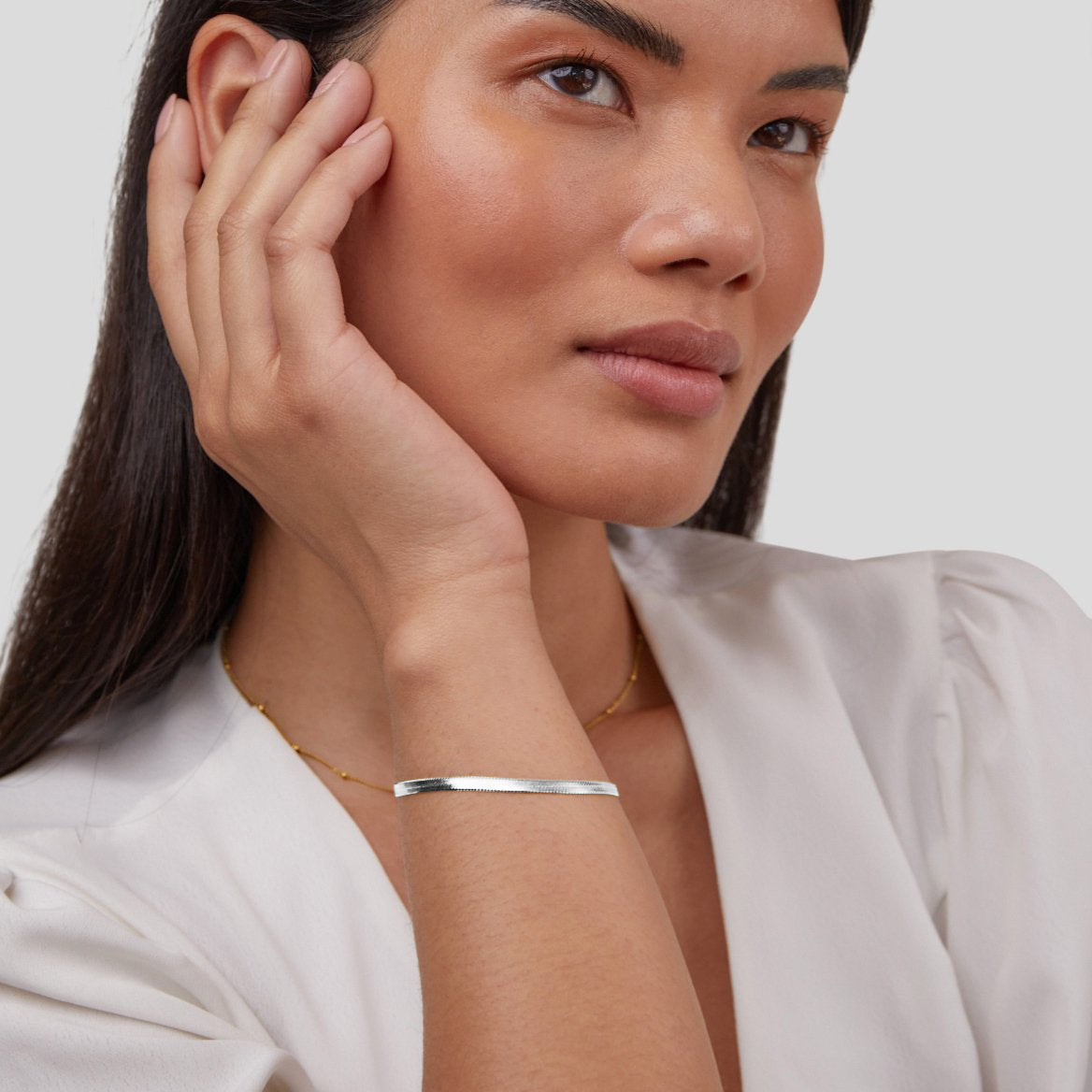 Srebrna Bransoletka Sarya Snake Chain - Wodoodporna Bransoletka