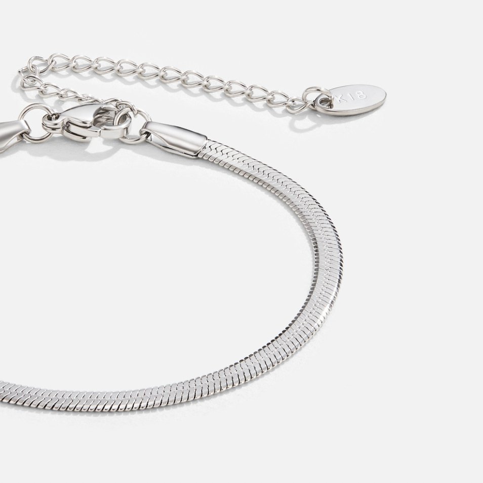 Srebrna Bransoletka Sarya Snake Chain - Wodoodporna Bransoletka