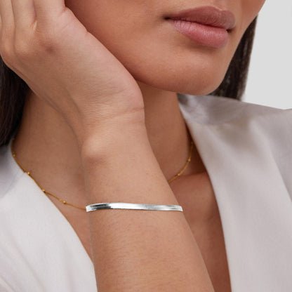 Srebrna Bransoletka Sarya Snake Chain - Wodoodporna Bransoletka