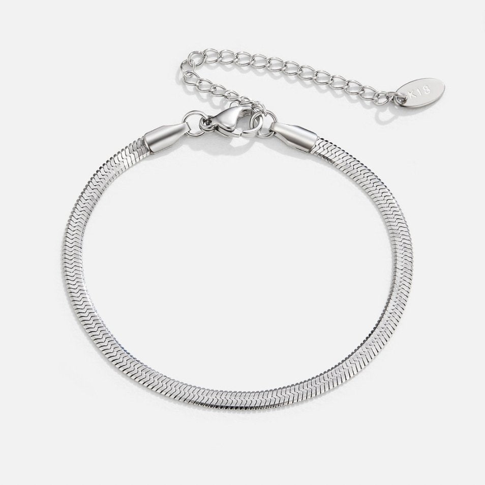 Srebrna Bransoletka Sarya Snake Chain - Wodoodporna Bransoletka