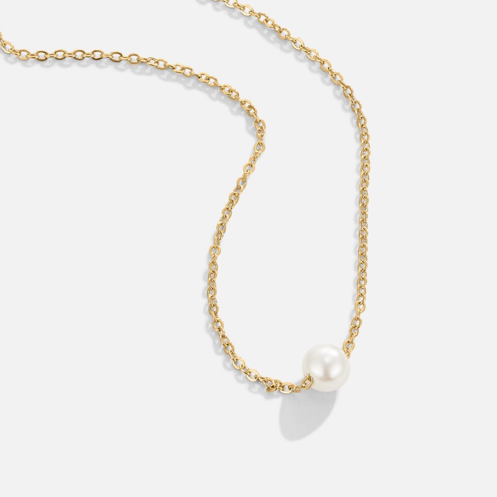 Naszyjnik Solitaire Gold Pearl - Wodoodporny Naszyjnik